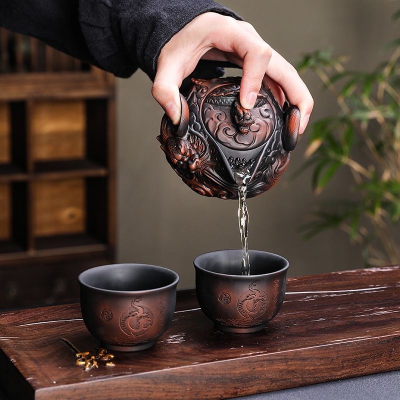 Korean Tea Set - Poterie violette chinoise faite à la